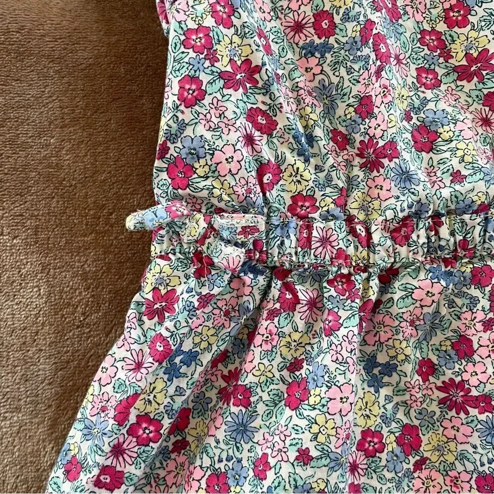 Carter's Girls Floral Casual Shirt Dress Cotton Cap Sleeves Size 6